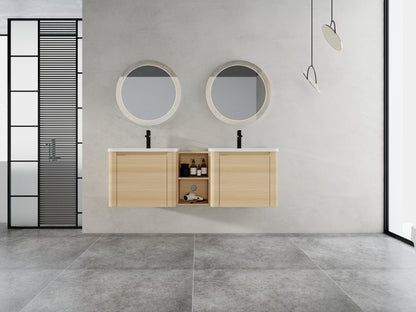 60'' Wall-Mounted Bathroom Vanity with Storage