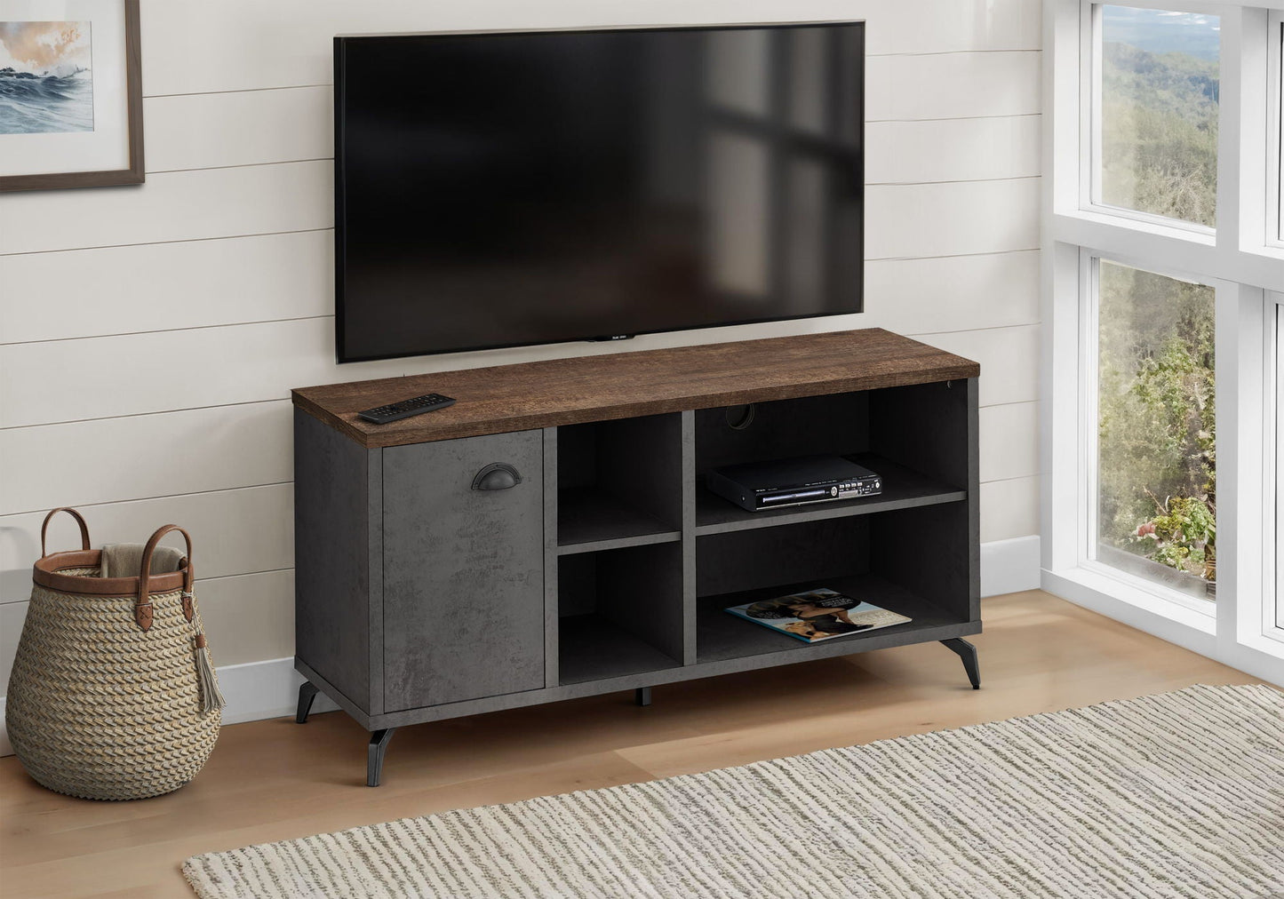 Contemporary TV Stand Console with Storage Cabinet