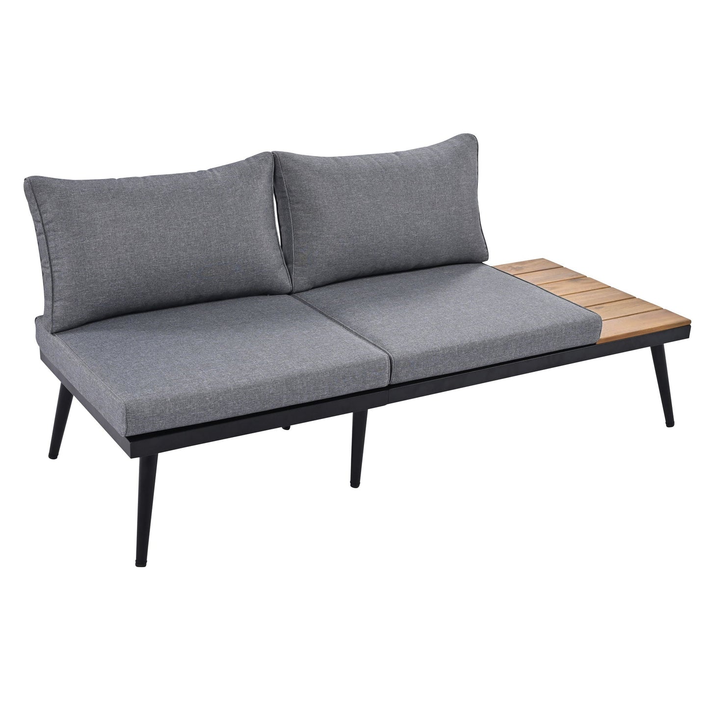 Modern Outdoor Sectional Sofa Set With Nesting Coffee Tables