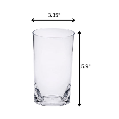 Halo - Leading Ware Oval Tritan Glasses (Set of 4) Hi Ball 15Oz Plastic Bpa Free - Clear