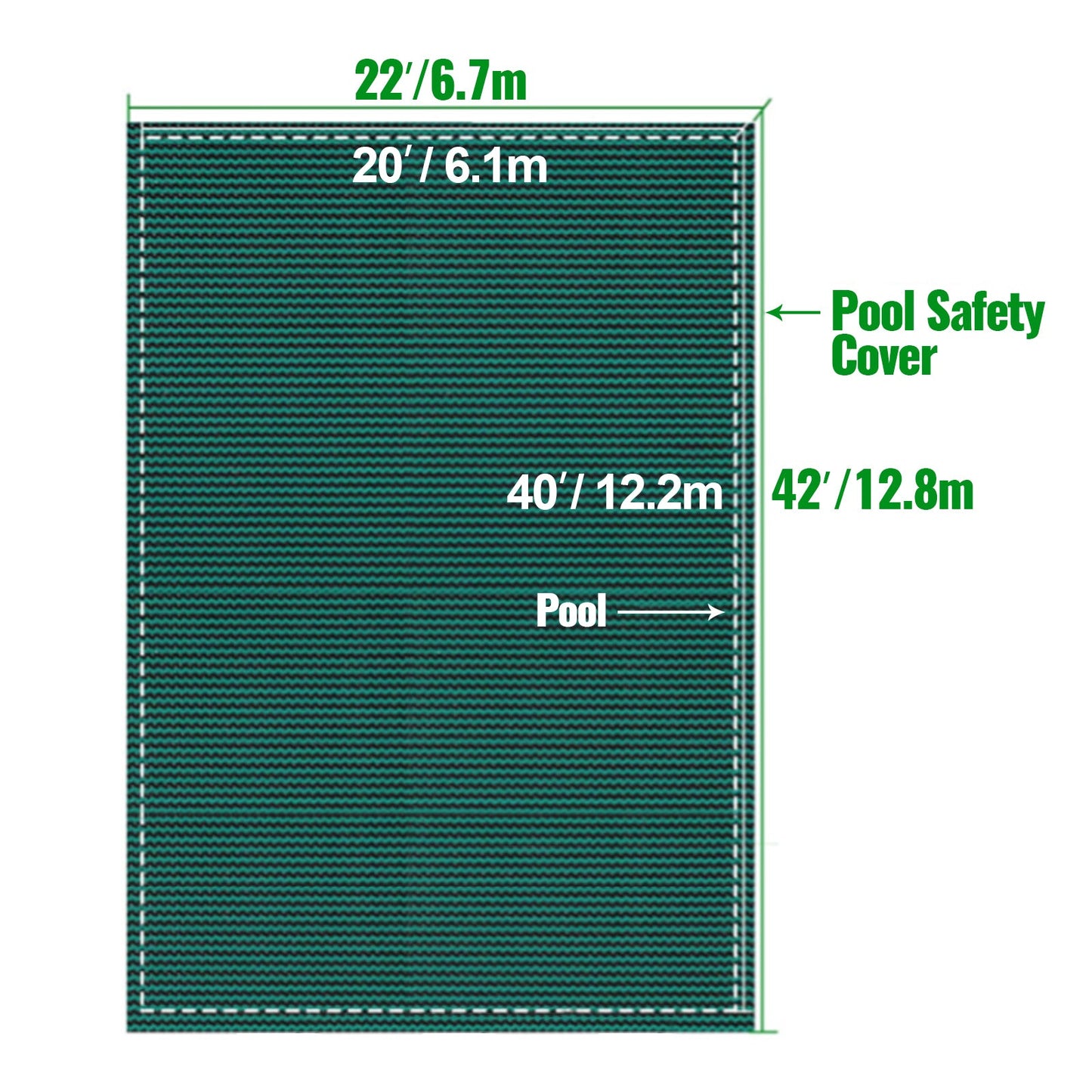 Pool Safety Cover Fits 20x40ft Rectangle Inground Safety Pool Cover