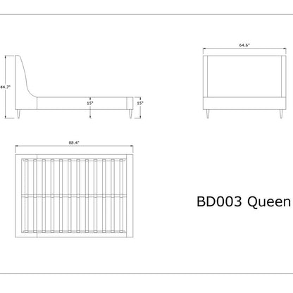 Upholstered Bed With Curved Headboard