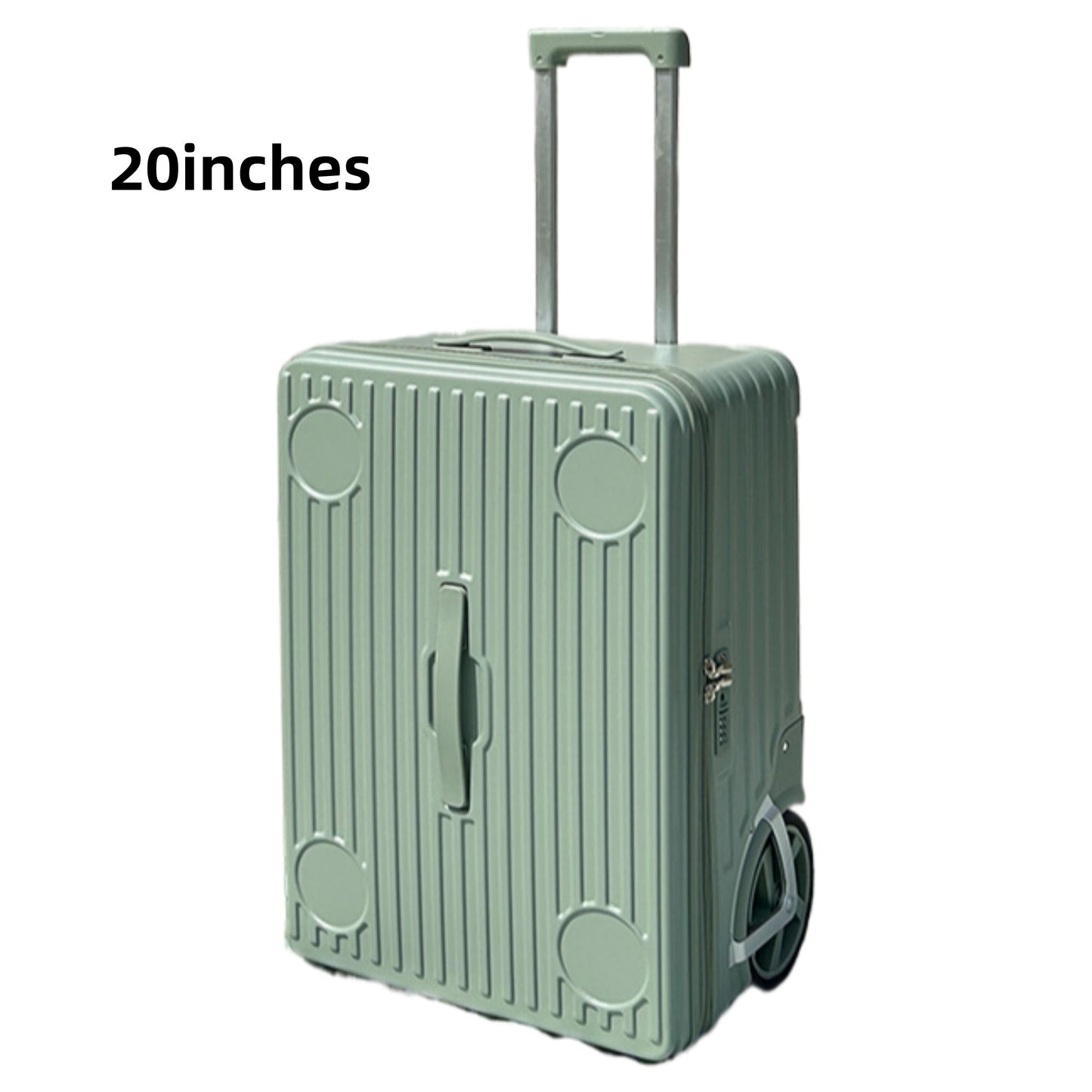 PC Material Large Wheel Luggage, 20 Inches, 24 Inches, TSA Lock, Folding Cup Holder, Outdoor Travel Luggage With Phone Holder And USB Port, Portable Rolling Luggage
