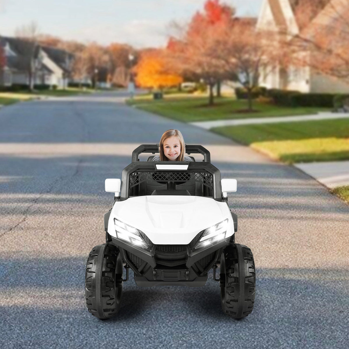 12V Electric Kids Ride-On Car w/ Parental Remote Control Music Horn LED Lights Swaying Function For Kids Aged 1-6 Years Old