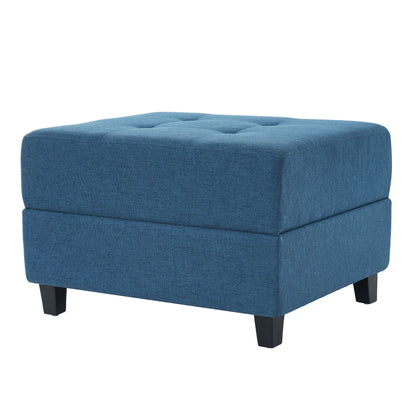 Navy Tufted Ottoman