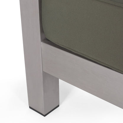 Outdoor Aluminum Loveseat – Low-Profile Patio Seating with Deep Cushions