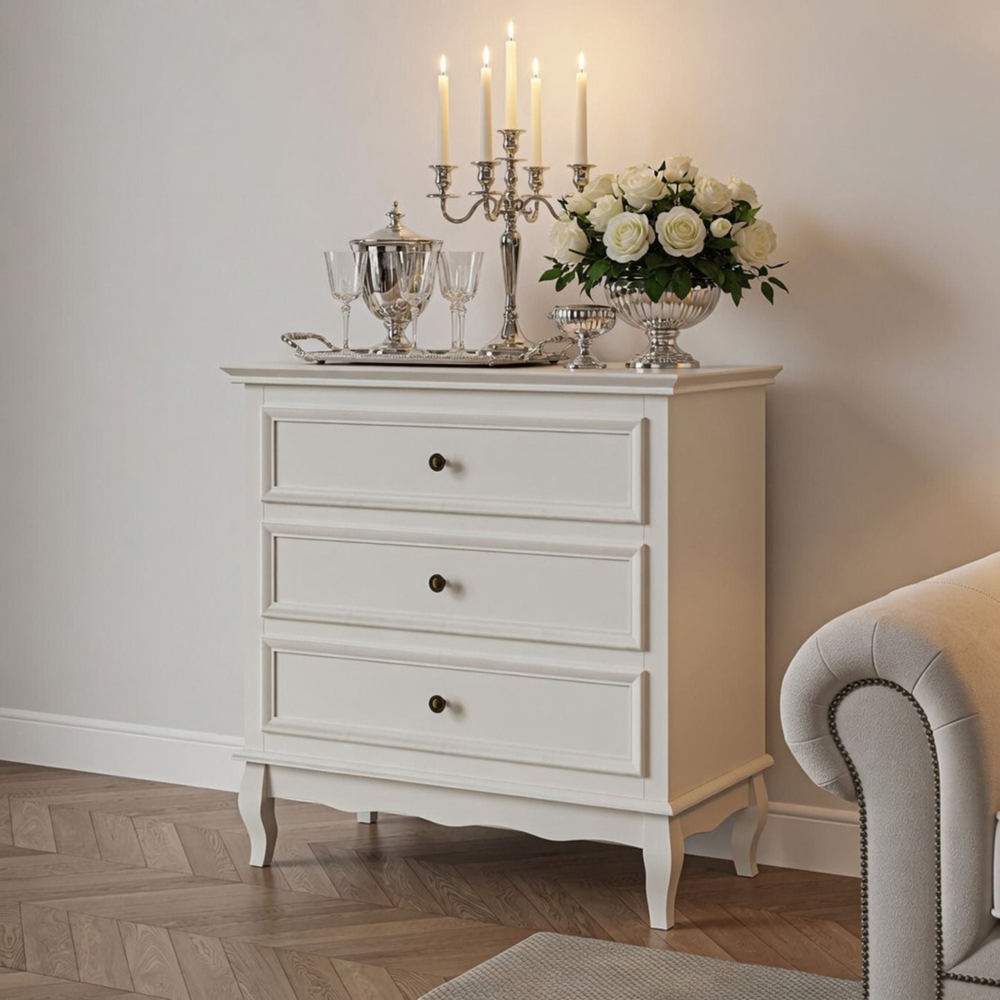 3 Drawer Dresser - White