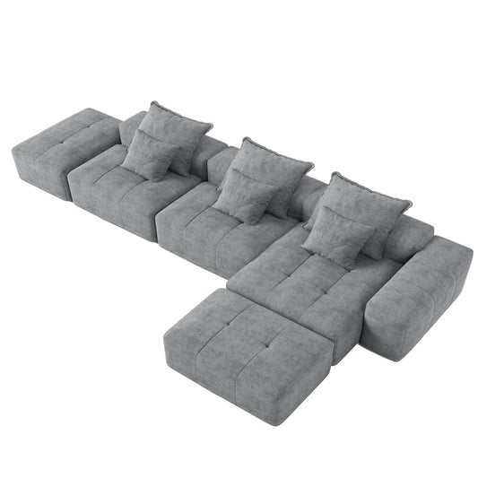 Modern Oversized DIY Combination Modular Sectional Sofa With Pillows