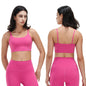 Women Strap Sport Bras Padded StrappyÊCrop Square Neck Low Impact Bras SexyÊFitnessÊTank Tops with Removable Pads Flat Straps for Gym Yoga Workout Run