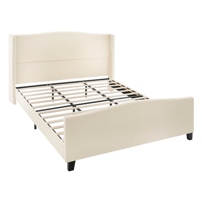 Platform Bed Frame With Tall Headboard And High Footboard