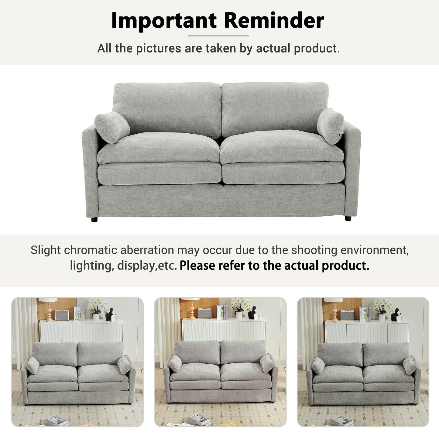 Cozy Upholstered Cushion Loveseat Sofa For Living Room