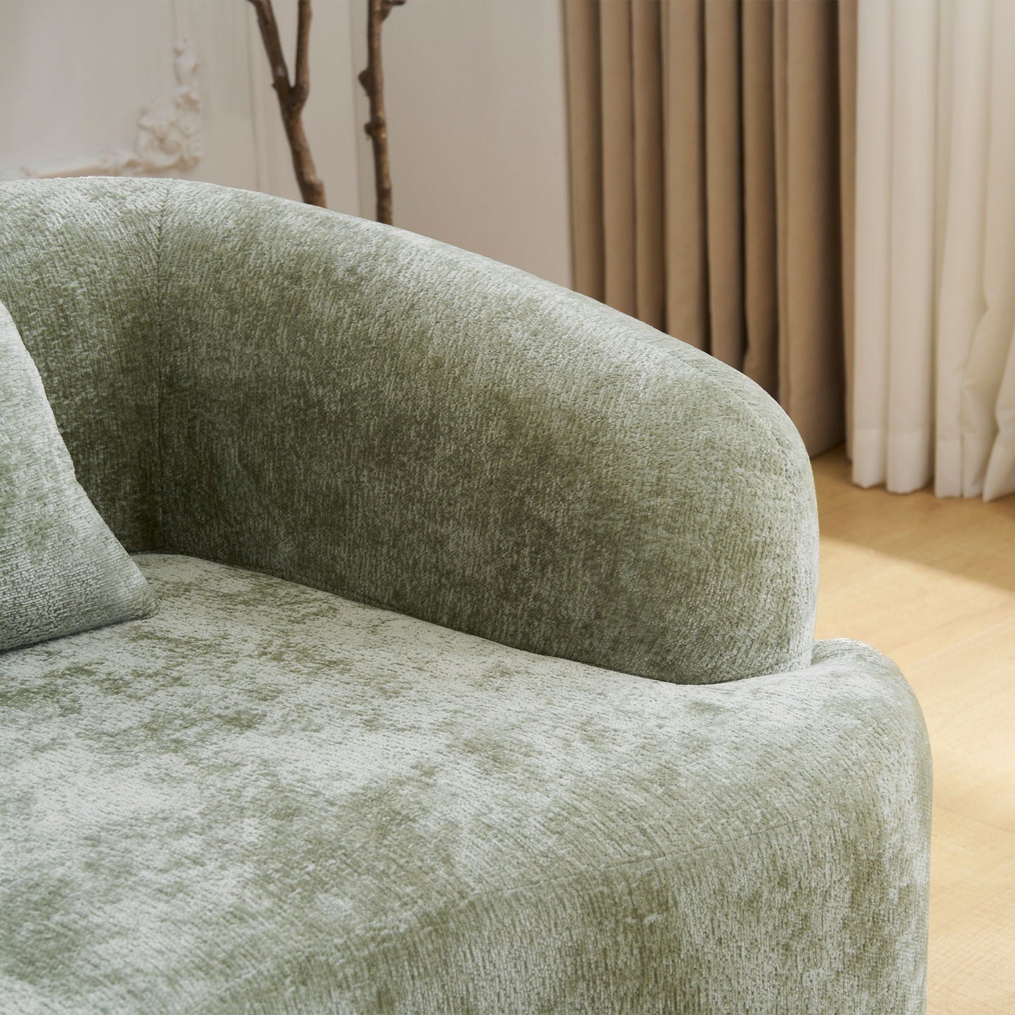 Modular L-Shape Sectional Sofa With Curved Chaise