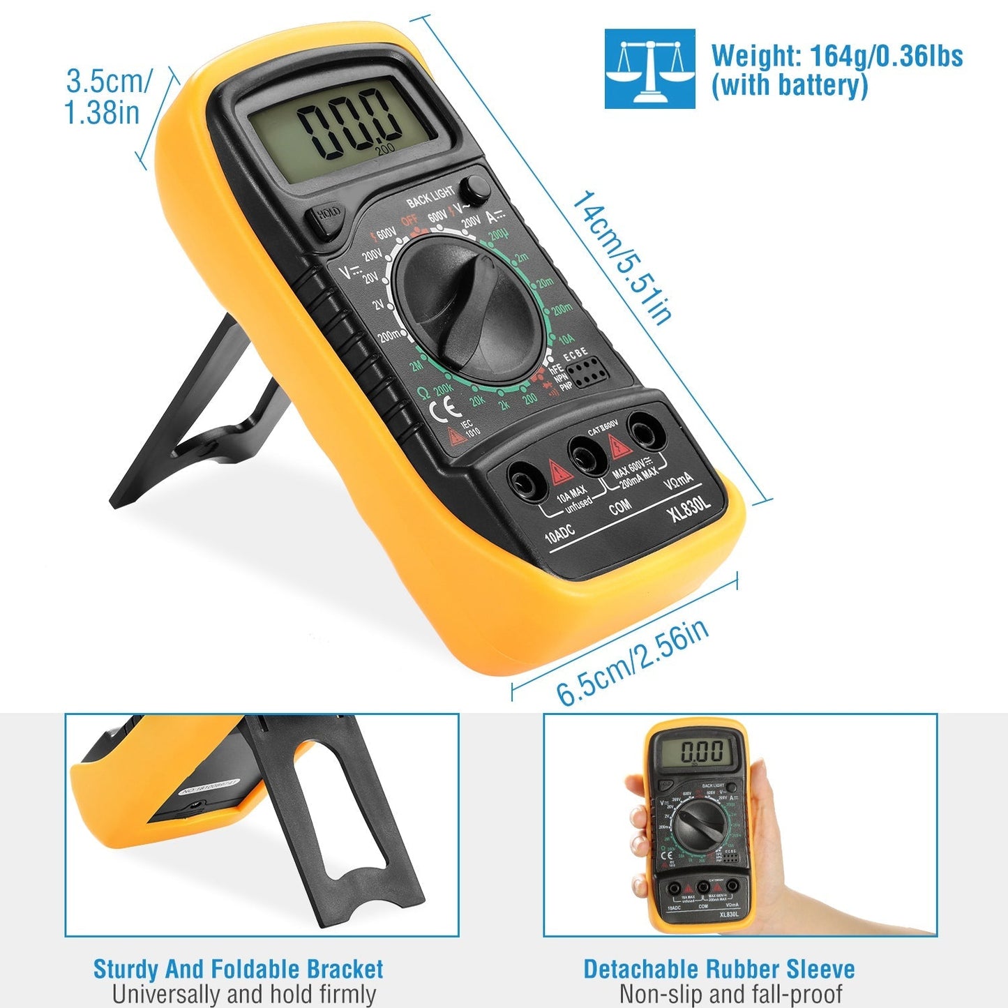 LCDÊDigital Multimeter Tester AC/DC Voltage DC Current Circuit Resistance OHM Diode