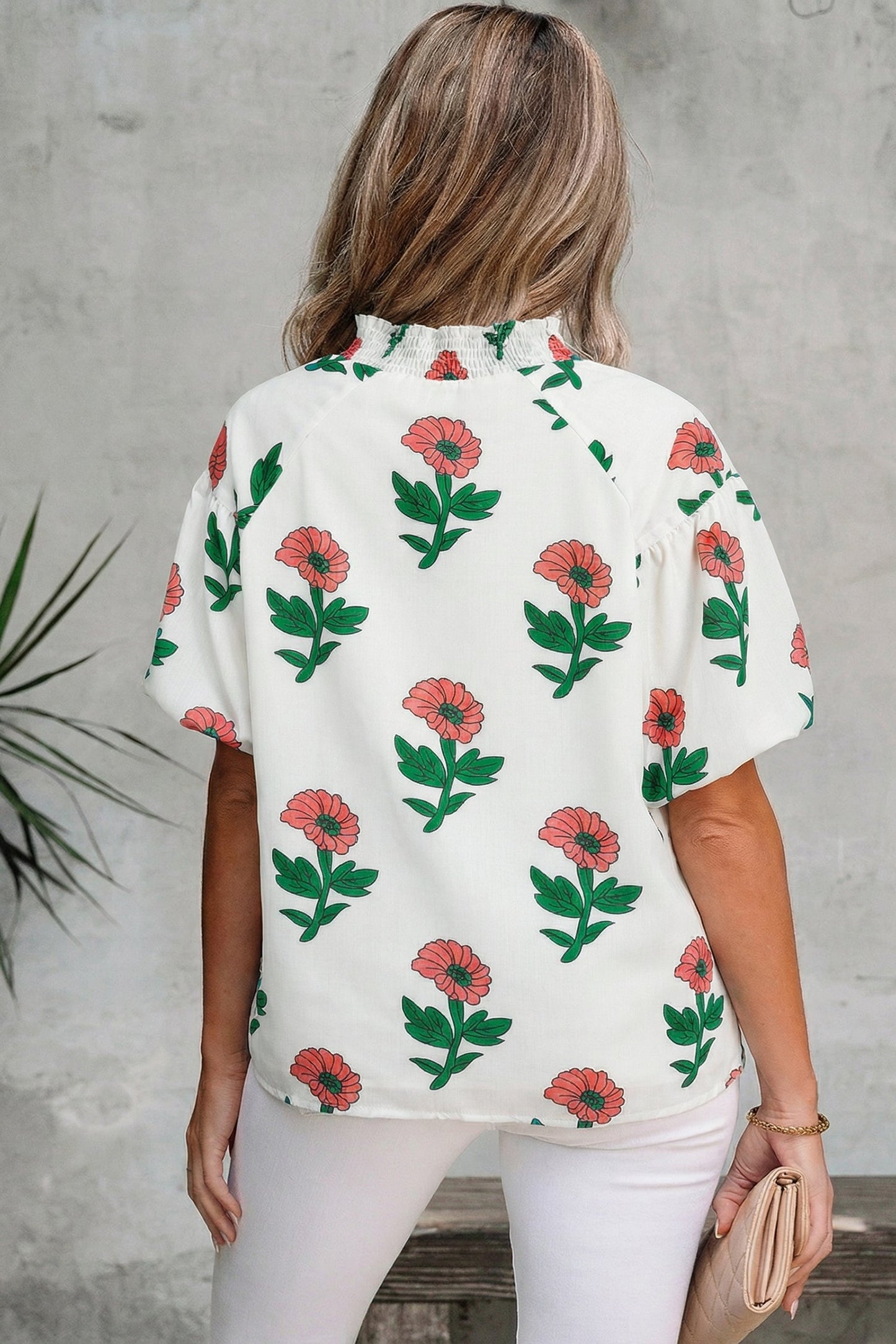 Briar Shirred Short Sleeve Blouse