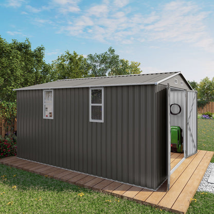 Outdoor Storage Shed With Lockable Doors