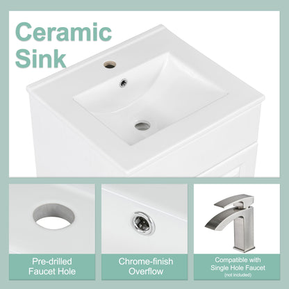 Bathroom Vanity With Sink, Cabinet With Adjustable Shelf