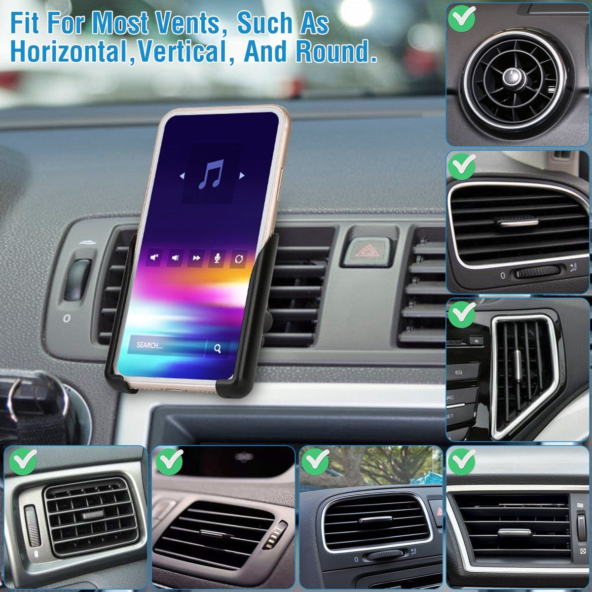 Universal Car Air Vent Phone Mount Car Phone Holder Bracket Cradle Dashboard Car Phone Stand with Strong Vent Clip
