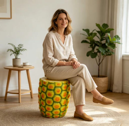 14" Oversized Pineapple Shaped Resin Stool