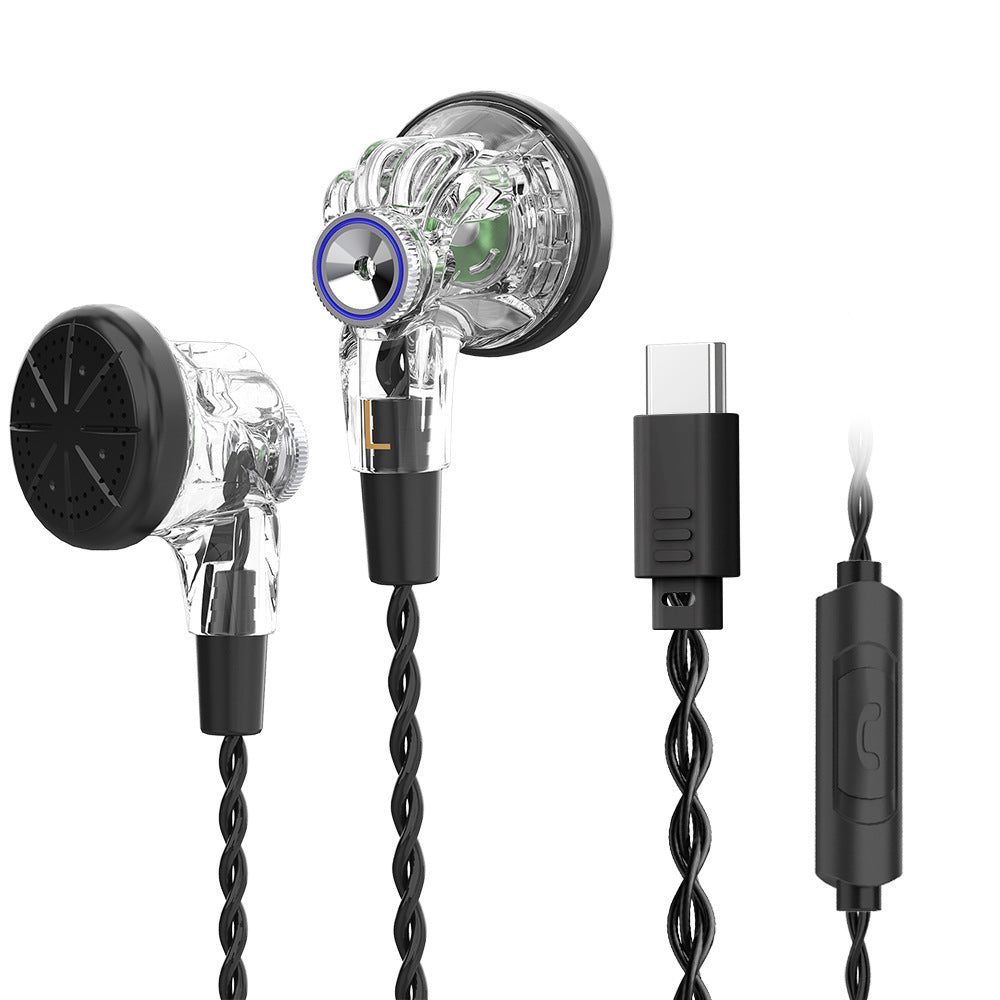 Wired Music Headset Flat Head Earbuds Computer Mobile Phone Universal