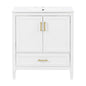 Elegant Fluted Bathroom Vanity With Sink, Soft Close Doors & Drawer