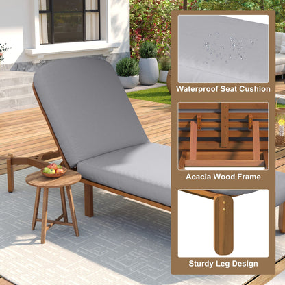 Outdoor Chaise Lounge With Adjustable Backrest