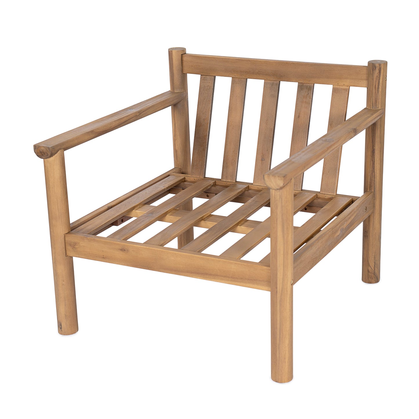 28" Mid-Century Modern Acacia Wood Outdoor Patio Chair