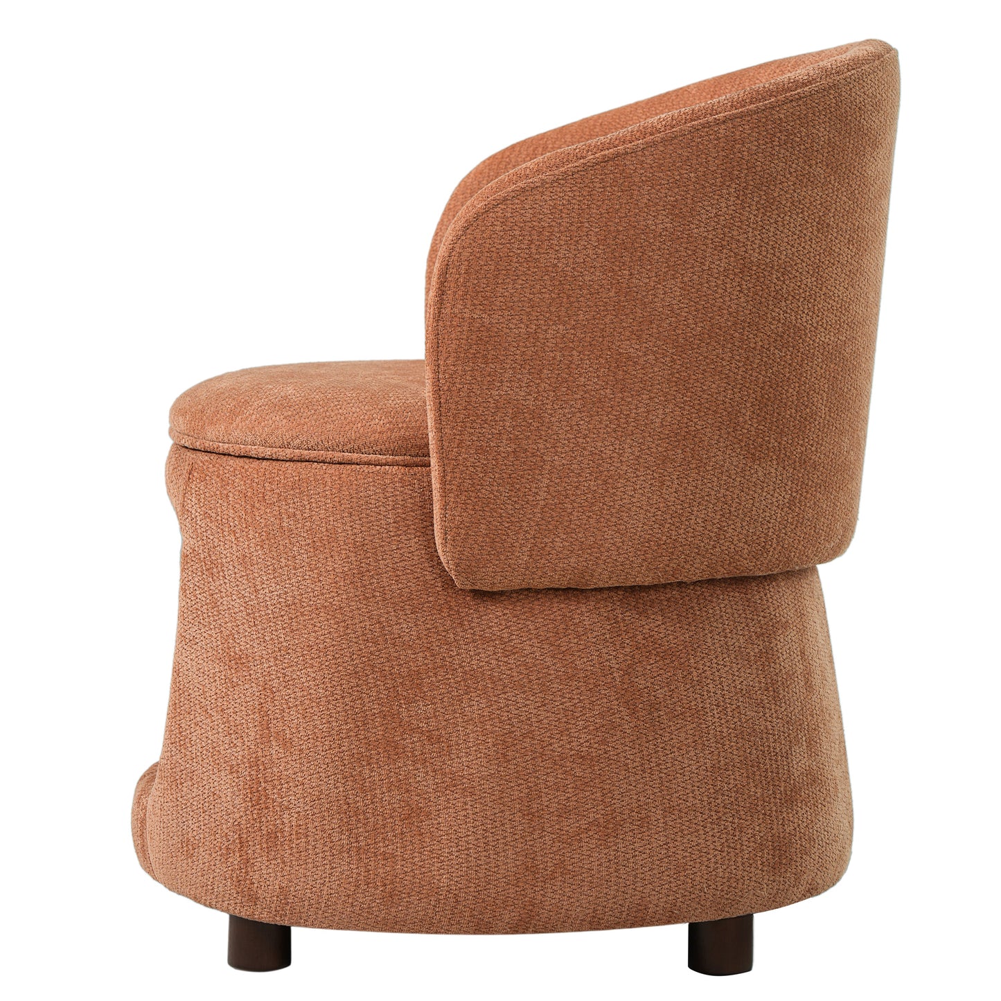 Orange Pet Friendly Chair with Hidden Pet Nook, Convertible Stool, and Storage Seat