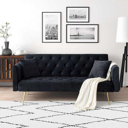 71-inch Foldable Double Sofa with American Retro Style