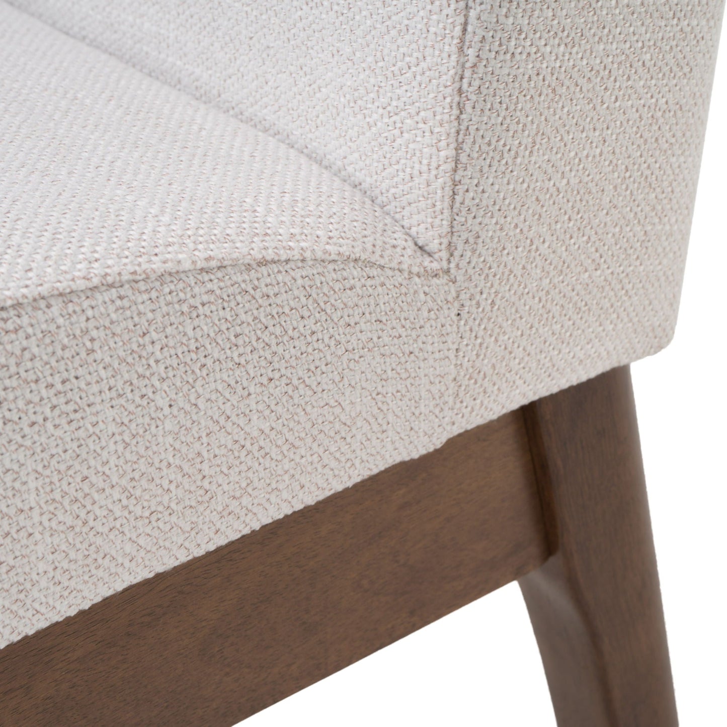 Dining Chairs with Upholstered Seat and Backrest (Set of 2) - Light Beige / Walnut