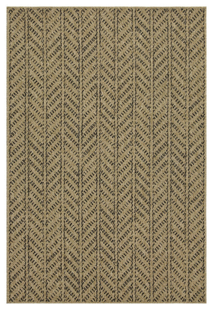 Earth GC_NTL1012 Jute/Black Indoor/Outdoor Area Rug