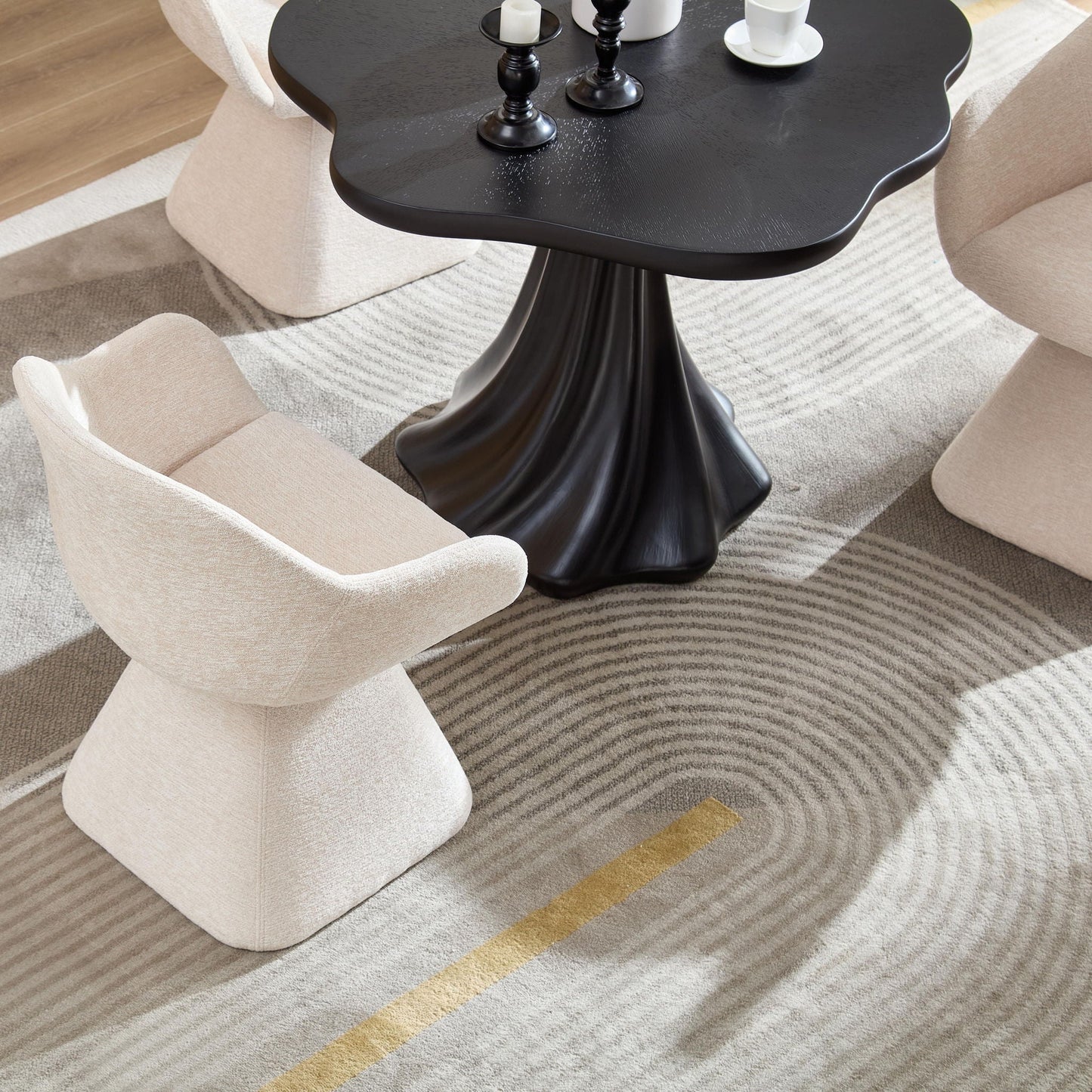 180° Rotating Accent Chair For Living Room - Beige