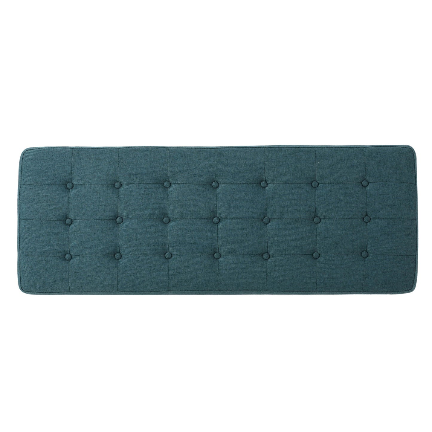 Vibratory Button Tufted Upholstered Ottoman with Splayed Wooden Legs