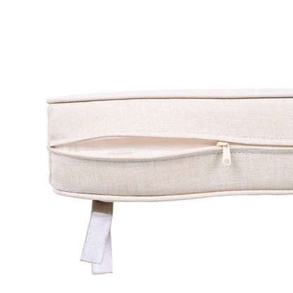 Outdoor Club Chair With Rope Arm And Cushions - Beige / Teak