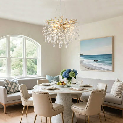 6-Light Chandelier Crystal Ceiling Lamp - Gold Finish