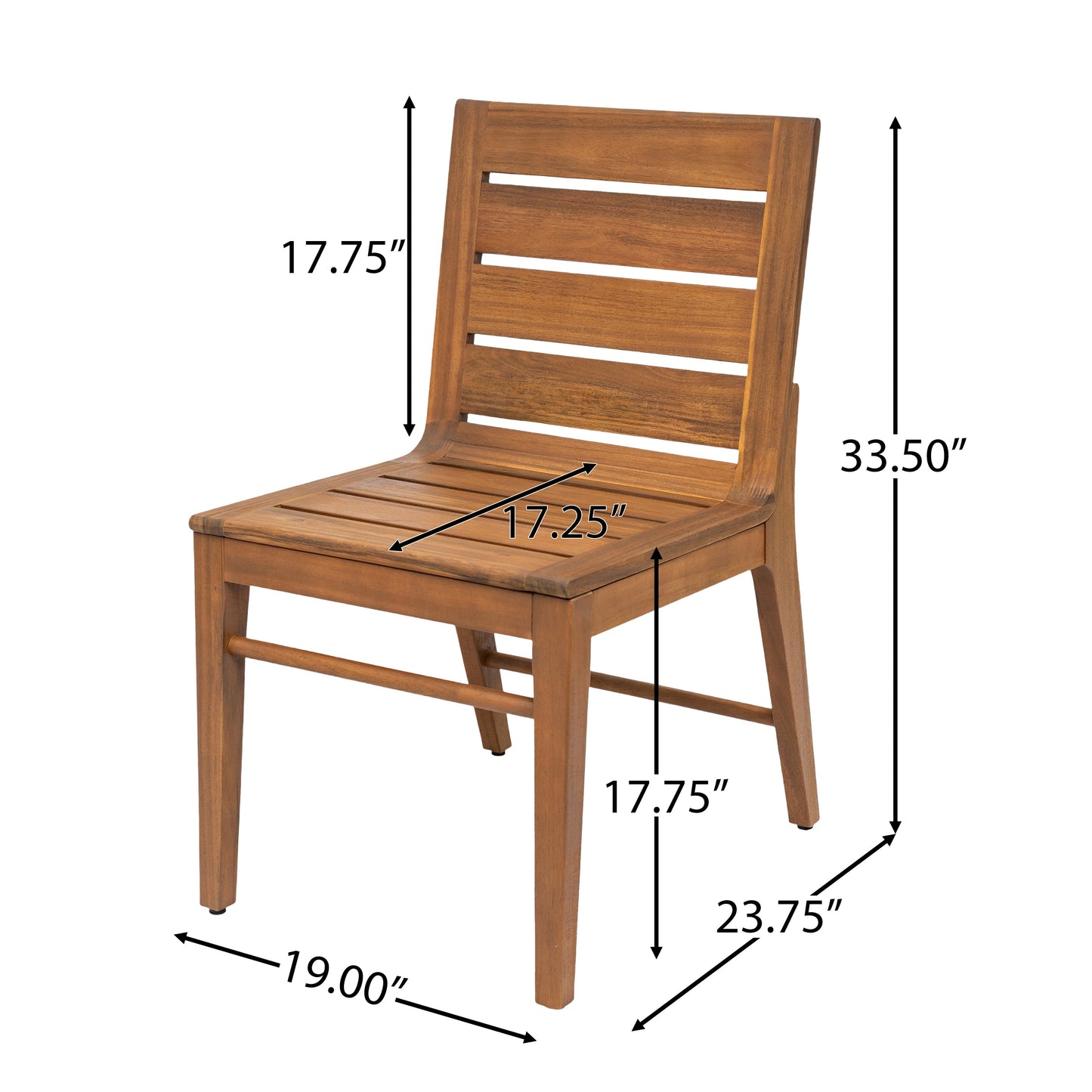 Outdoor Acacia Wood Dining Chair (Set of 2)