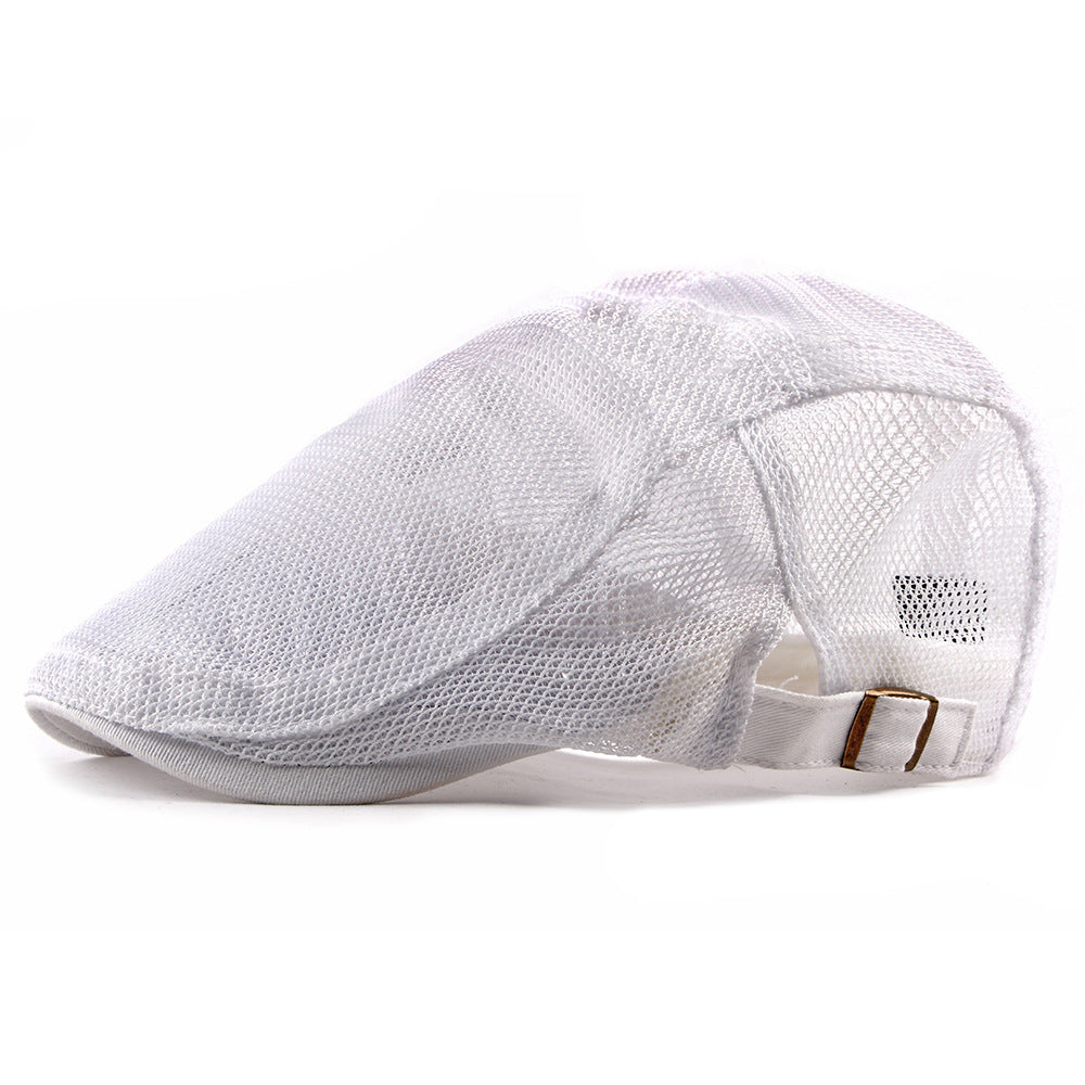 Men's And Women's Identical Single-color Mesh Lightweight And Breathable Adjustable Fashionable Retro Style Forward Hat, Suitable For Daily Commuting, Versatile And Versatile Beret.