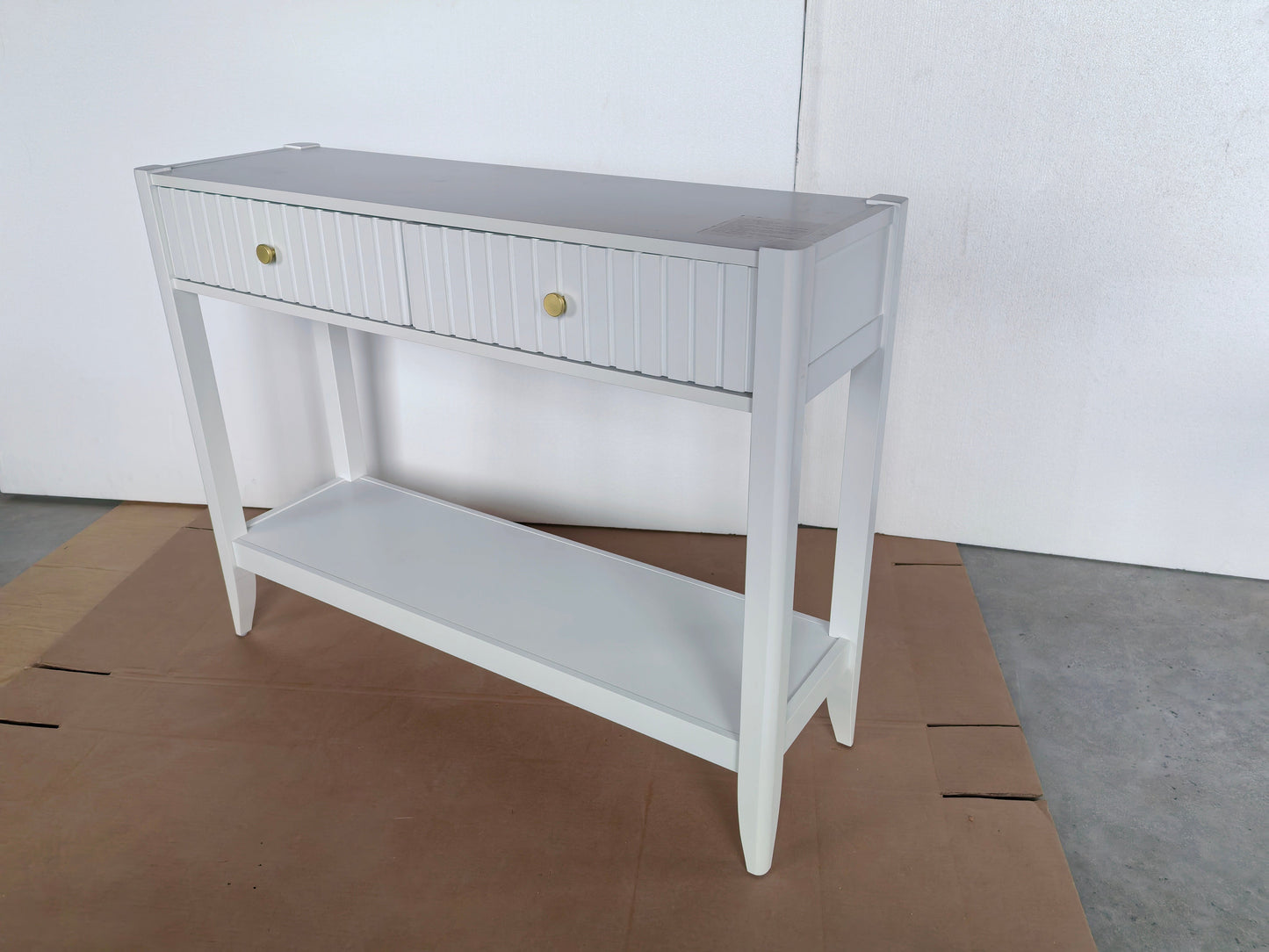 29.53" Tall Console Table with Drawers and Storage Shelf