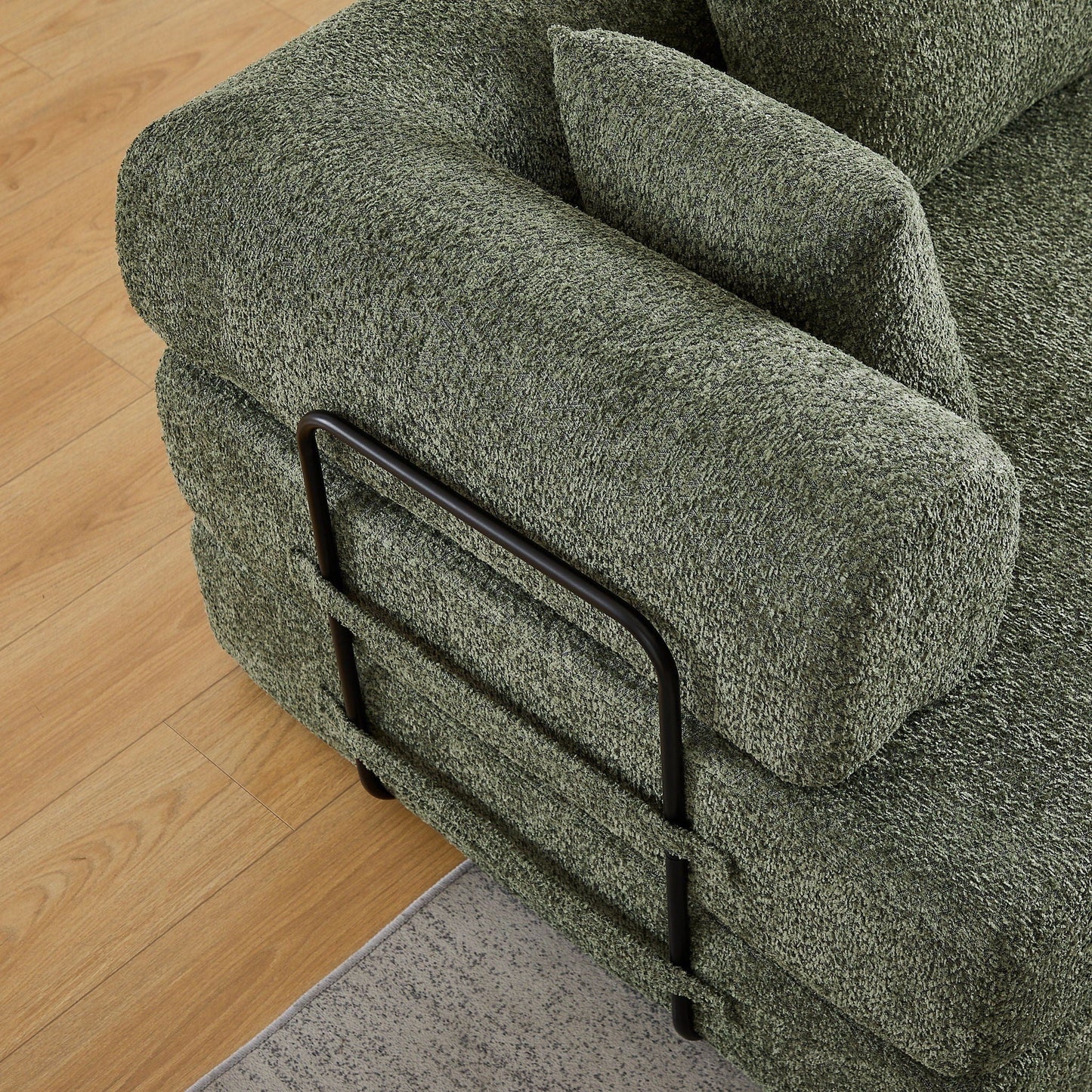 Convertible Sleeper Sofa Bed With Cylindrical Pillow