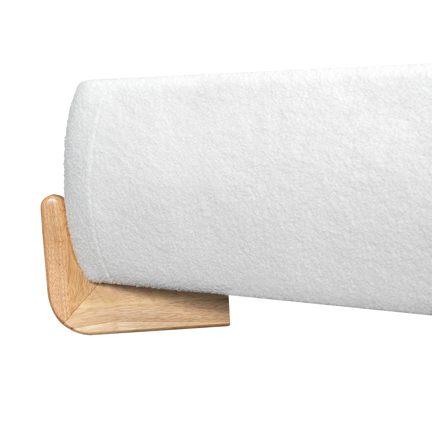 Elegant Boucle Upholstered Bed, Queen Size