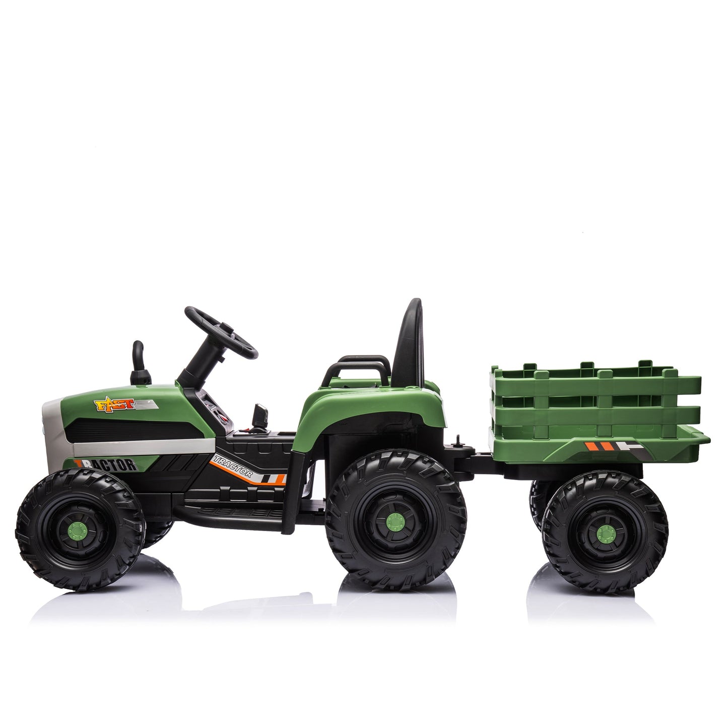 Ride On Tractor With Trailer - 24V Battery Powered Electric Tractor Toy