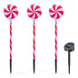 Solar Christmas Candy Light Set of 3 IP65 Waterproof Solar Lollipops Stake Lamp for Patio Yard Garden Pathway Outdoor Christmas Decorative Light