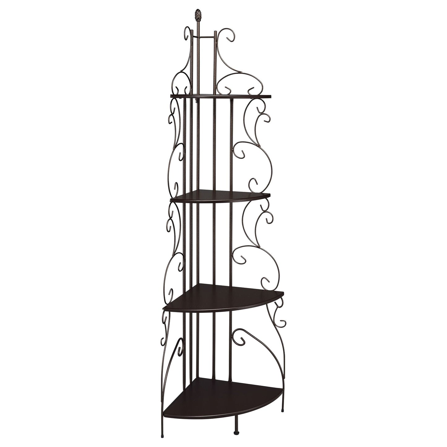 4 Shelf Corner Bookcase - Cappuccino