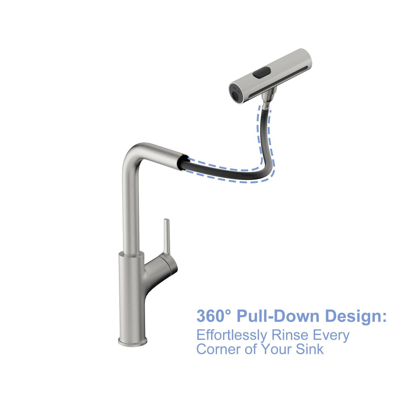 Drop-In Kitchen Sink With Pull-Out Faucet And Soap Dispenser