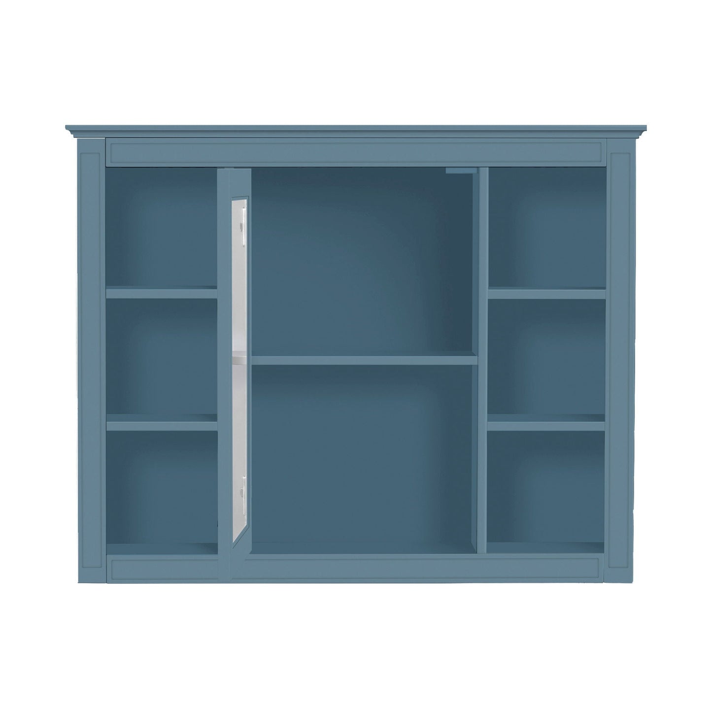 Wall Mounted Medicine Cabinet With Mirror, Storage Cabinet Featuring 6 Open Shelves And Adjustable Interior