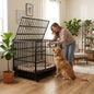 48 Inch Heavy Duty Indestructible Dog Crate with Wheels