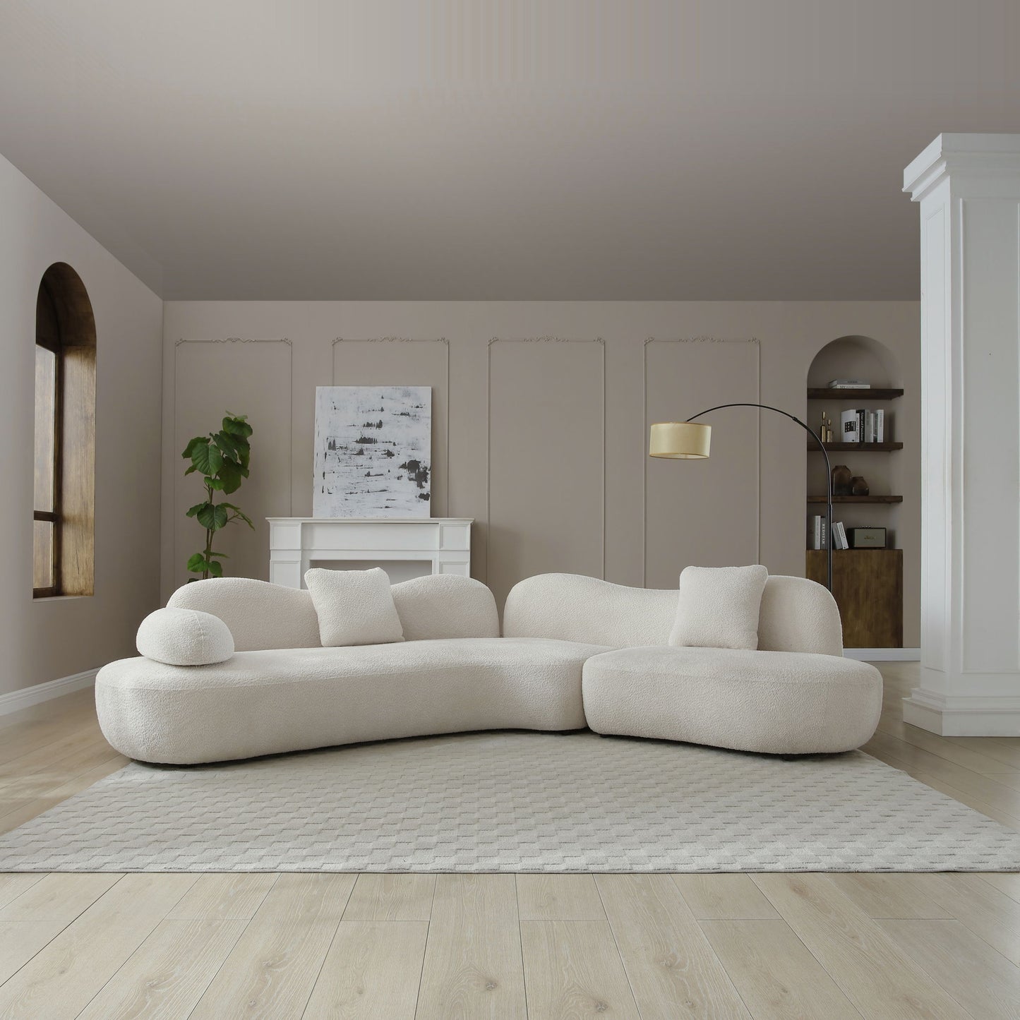 Modern Curved Modular 5 Seater Sofa