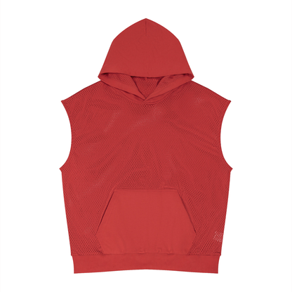 Loki & Ivy Unisex Panel Mesh Sleeveless Hoodie