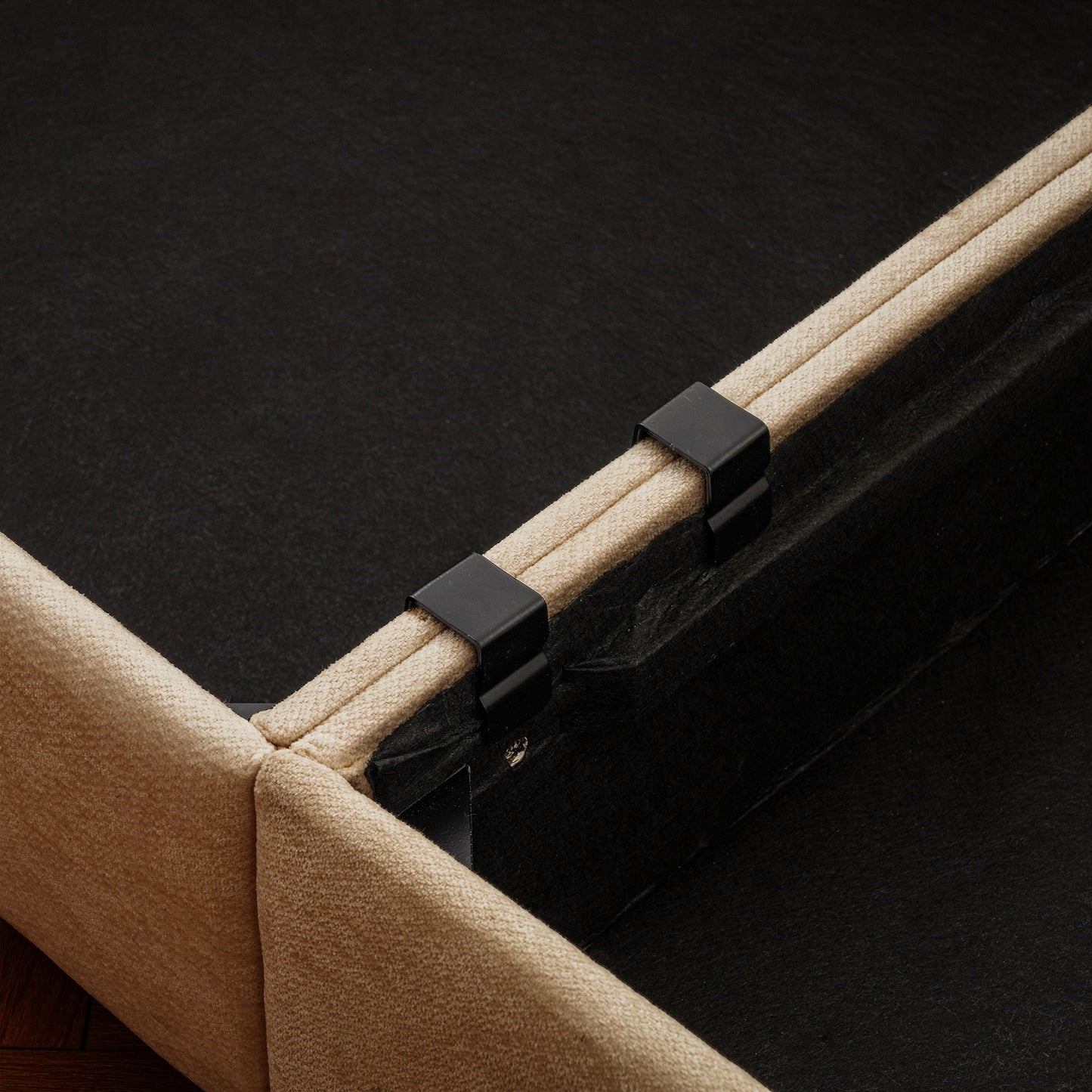 Stylish Sofa With Storage Seat And Cylindrical Backrest