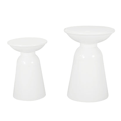 Serenita Outdoor Side Tables With Flared Design (Set of 2)