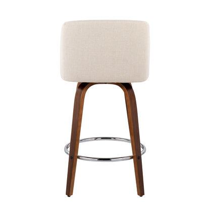 Mid-Century Modern Fixed-Height Counter Stool